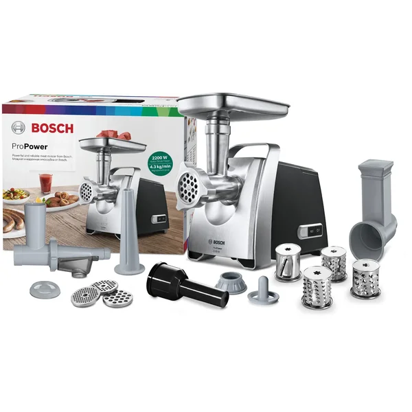Мясорубка 2200 ватт (+овощерезка 4 вида, соковыжималка для томатов, насадки для колбас)