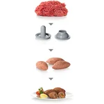 Мясорубка 2200 ватт (нарезка кубиками, овощерезка, насадки для колбас) - миниатюра 13