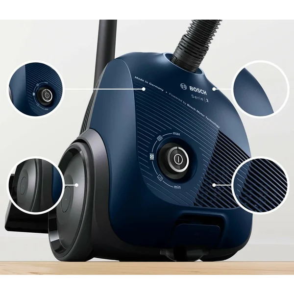 Serie|2 Пылесос с мешком компрессорный двигатель 850 ватт синий - изображение 10