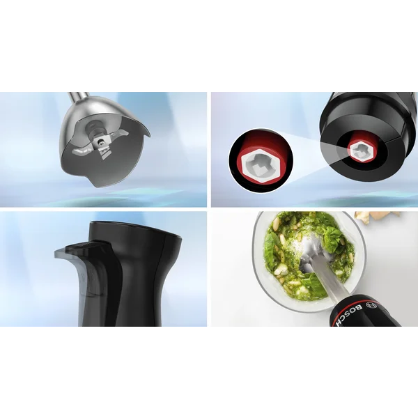 Погружной блендер 1000 ватт (+измельчитель, венчик, стакан) черный