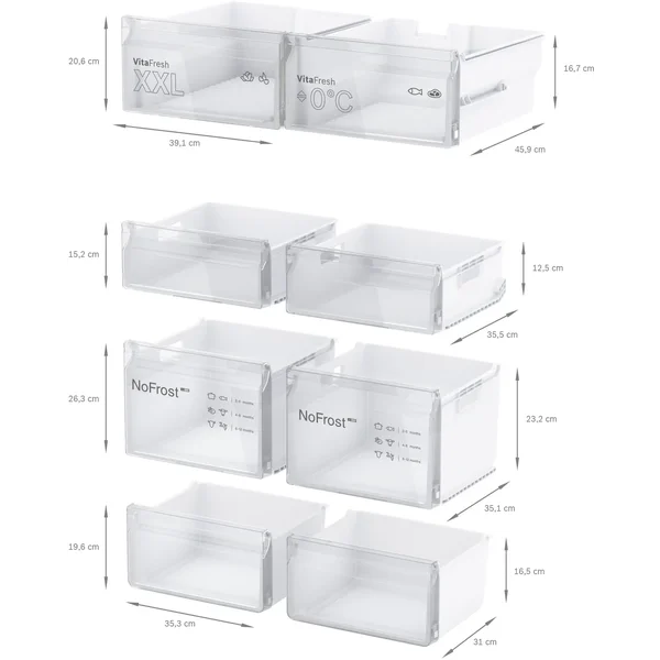 Serie|4 Отдельностоящий холодильник с нижними морозильными камерами 4-дверный 183*90,5*73 см нерж сталь - изображение 10