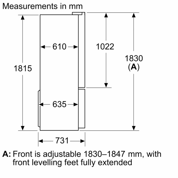 Serie|4 Отдельностоящий холодильник с нижними морозильными камерами 4-дверный 183*90,5*73 см нерж сталь - изображение 12