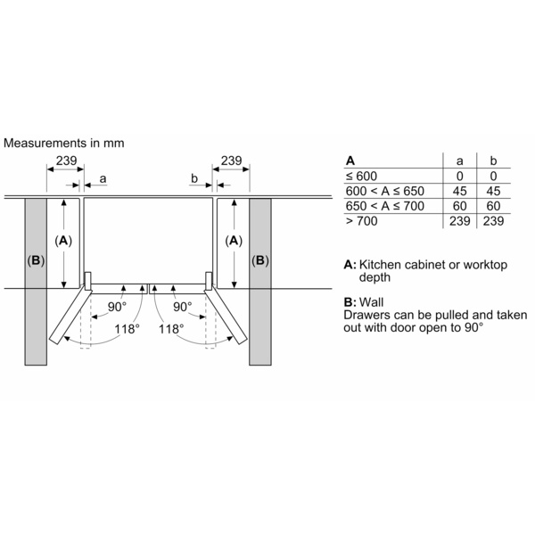 Serie|4 Отдельностоящий холодильник с нижними морозильными камерами 4-дверный 183*90,5*73 см нерж сталь - изображение 14