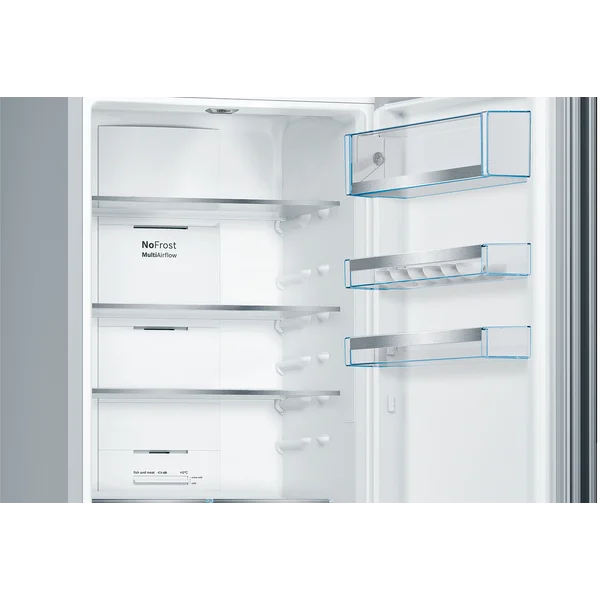 Serie|6 Отдельностоящий холодильник с нижней морозильной камерой 203*60*66 см черное стекло - изображение 4