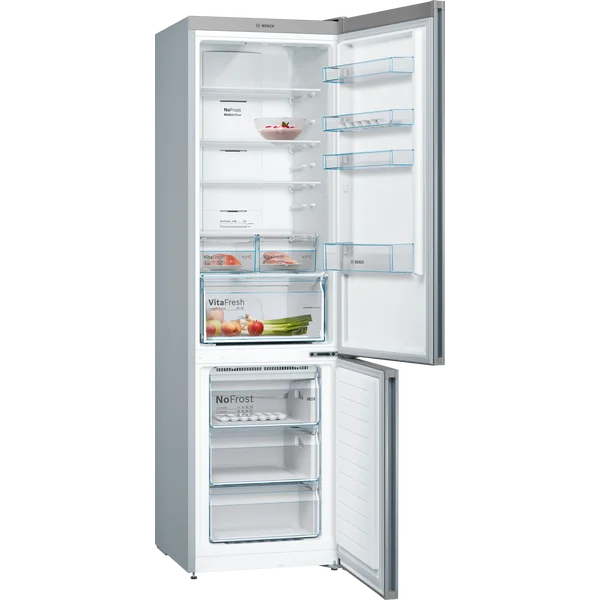 Serie|4 Отдельностоящий холодильник с морозильной камерой 203*60*66 см нерж сталь