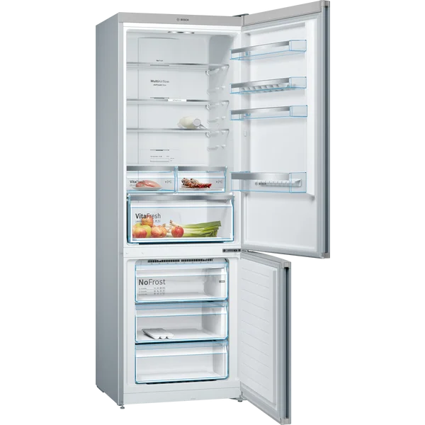 Serie|4 Отдельностоящий холодильник с морозильной камерой 203*70*67 см серебристый