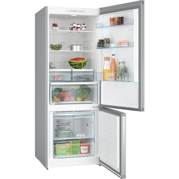 Serie|4 Отдельностоящий холодильник с морозильной камерой 186*70*80 см серебристый 