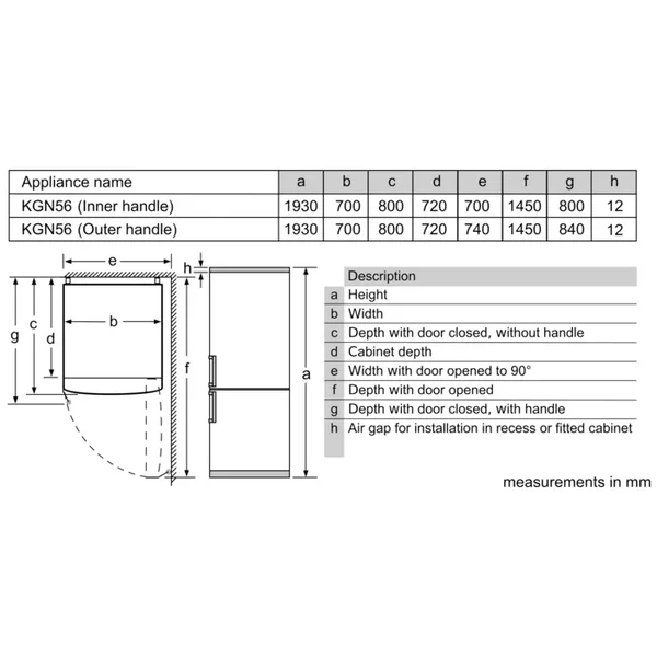Serie|4 Отдельностоящий холодильник с морозильной камерой 193*70*80 см нерж сталь - изображение 7