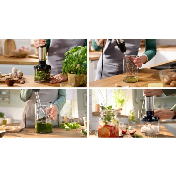 Погружной блендер 1000 ватт (+насадка для измельчения льда, измельчитель, венчик, стакан) - изображение 7