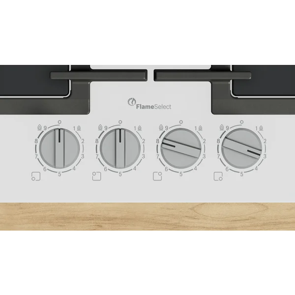 Serie|6 Газовая варочная панель 60 см каленое стекло белое