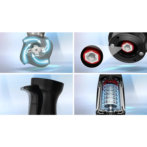 Погружной блендер 1200 ватт (+кубикорезка, насадки для шинковки овощей, измельчитель 0,5л, измельчитель 1,25л, тестомес, венчик, стакан) - изображение 3