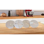 Кухонный комбайн 1000 ватт со встроенными весами и таймером (+овощерезка, блендер) красный - миниатюра 8