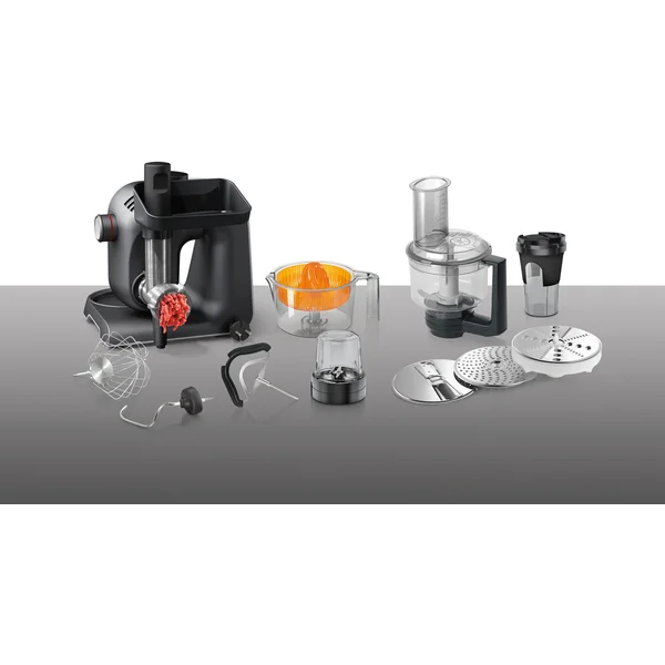 Кухонный комбайн 1000 ватт (+измельчитель, блендер 0,5л, мясорубка, соковыжималка для цитрусовых) серый - изображение 7